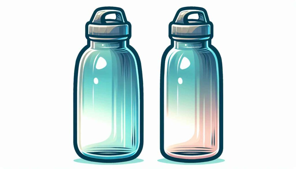 2 refillable water bottles that can be taken past the airport security check