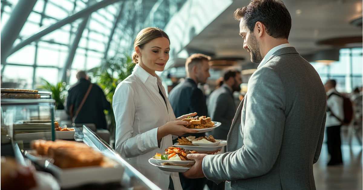 Entitlement to catering and refreshments at the airport